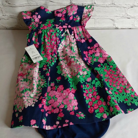 'CARTERS' 2-PIECE LINED 'BURSTING BOUQUET' FLORAL DRESS & BLOOMERS SET - Picture 5 of 14